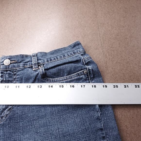 Vintage Old Navy Ultra Low Waist Boot-Cut Jeans Womens 10R Blue Med Stone Wash - Picture 4 of 11